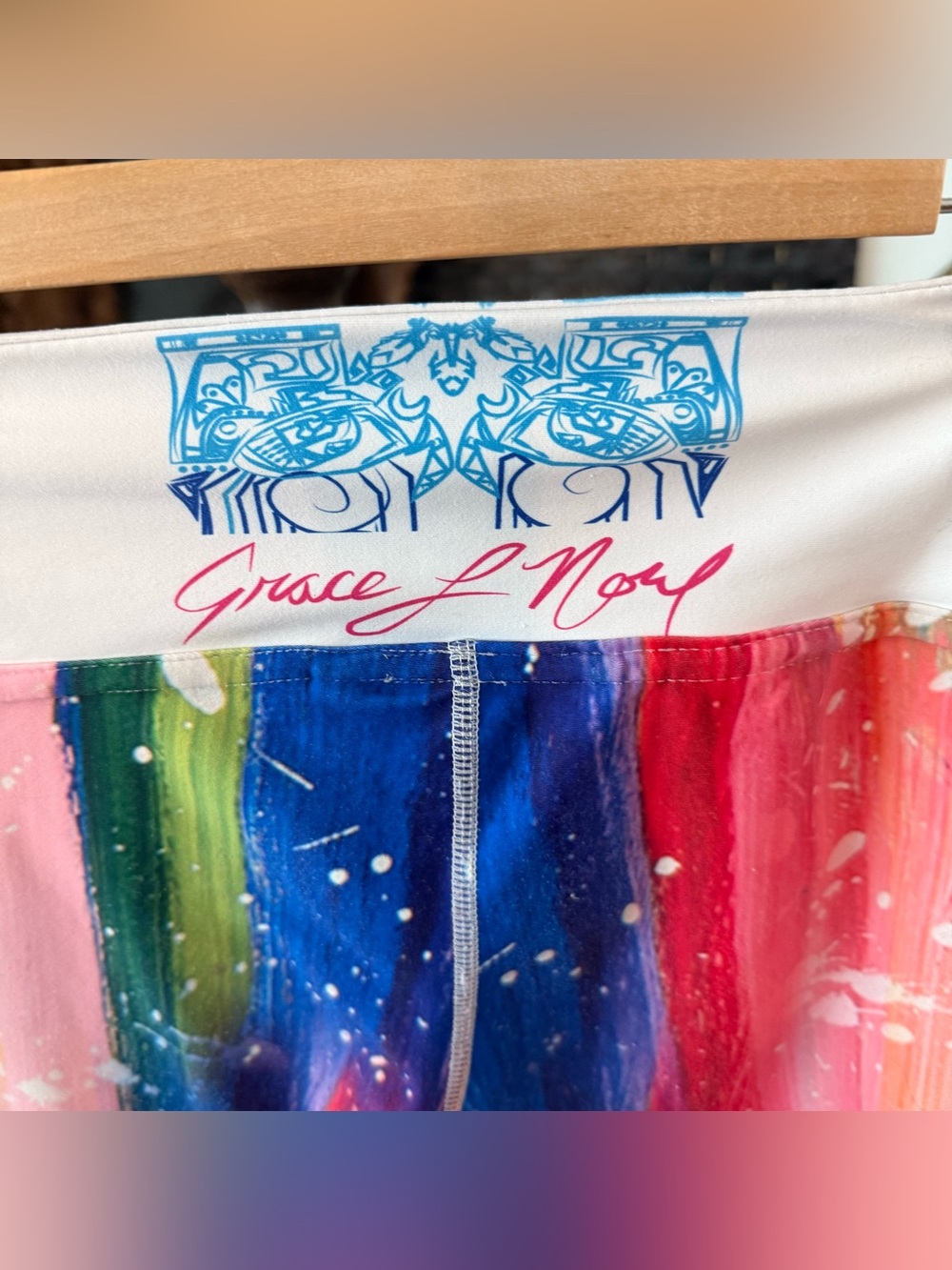 🦄 Grace Noel Rainbow Unicorn Art Leggings Size Large Festival Fantasy - Picture 7 of 11